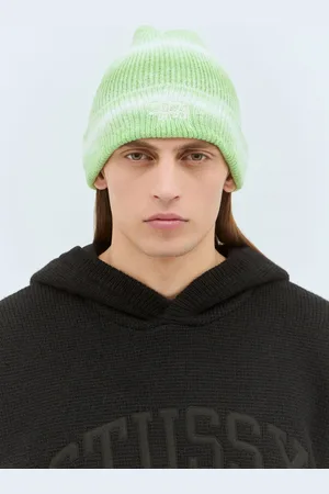 STUSSY Cuff Basic Striped Beanie Hat - Homme Chapeaux Green One Size