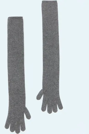 Max Mara Long Cashmere Gloves - Femme Gants Grey One Size