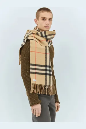 Burberry Reversible Ekd Check Scarf - Homme Echarpes Beige One Size