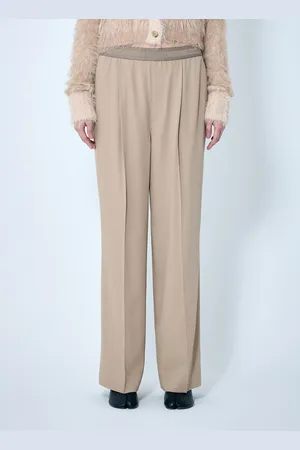 Acne Studios Logo Tape Twill Pantalon - Femme Pantalons Beige Fr - 32