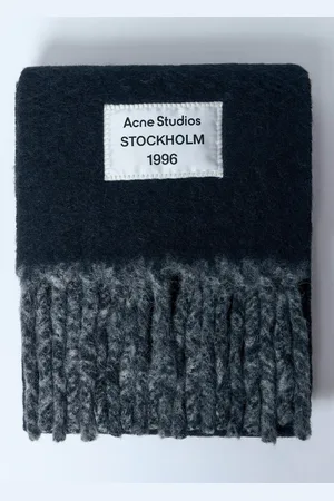 Acne Studios Logo Label Fringe Scarf - Homme Echarpes One Size