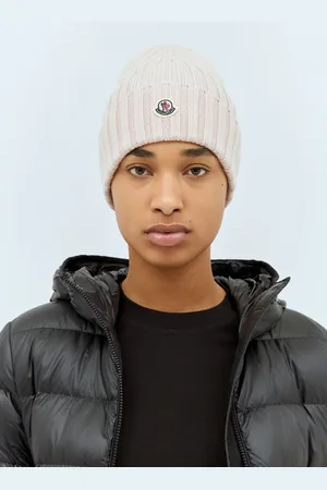 Moncler Logo Patch Beanie Hat - Femme Chapeaux One Size