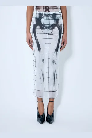 Jean Paul Gaultier Squeletor Mesh Midi Skirt - Femme Jupes L
