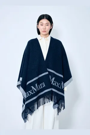 Max Mara Jacquard Wool Poncho - Femme Blousons One Size