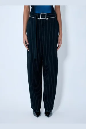 Jean Paul Gaultier Pinstripe Wool Pantalon - Femme Pantalons Fr - 36