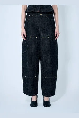 Ganni Fluffy Denim Carpenter Jeans - Femme Jeans 26