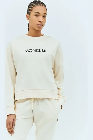 Moncler Logo Embroidery Sweatshirt - Femme Sweatshirts Cream S