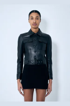 Saint Laurent Cropped Leather Jacket - Femme Blousons Fr - 38