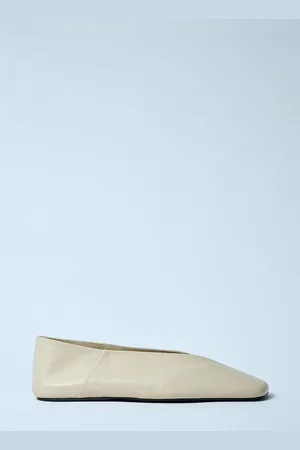Jil Sander Leather Ballerina Flats - Femme Chaussures Plates Beige Eu - 36