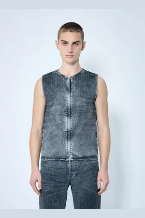 Diesel D-sund-s Denim Vest - Homme Hauts Grey S