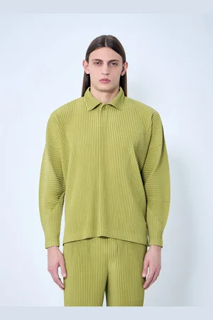 Issey Miyake Pleated Chemise- Homme Chemises Green 3