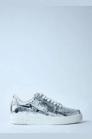 A Bathing Ape Bape Sta #5 Baskets- Homme BasketsArgenté Us - 09