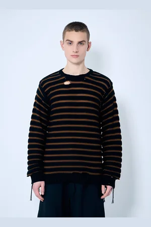 Maison Margiela Striped Distressed Sweater - Homme Pulls M
