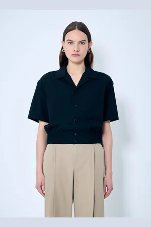 Bottega Veneta Wool Camp Collar Chemise- Femme Chemises It - 38