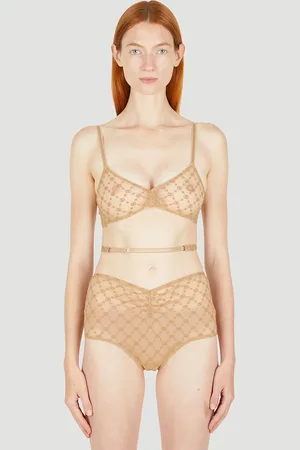Gucci Gg Star Tulle Lingerie Set - Femme Sous-vêtements Beige Xs