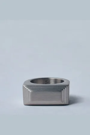 Rick Owens Etched Beveled Ring - Femme Bijoux 54