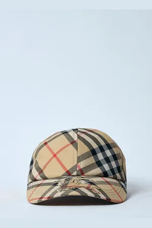 Burberry Check Baseball Cap - Homme Chapeaux Beige L