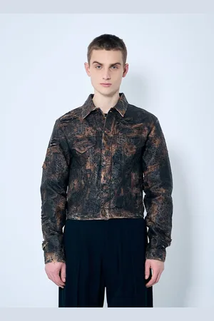 Acne Studios Distressed Monogram Denim Jacket - Homme Blousons Eu - 50