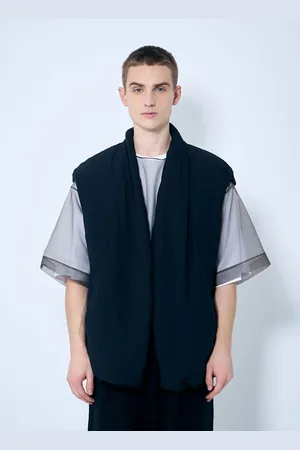 DRIES VAN NOTEN Padded Gaber Vest - Homme Blousons Navy S