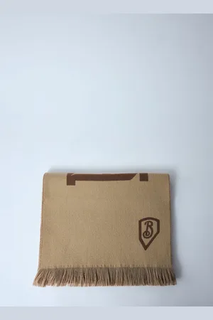 Burberry Logo Wool Scarf - Homme Echarpes Beige One Size