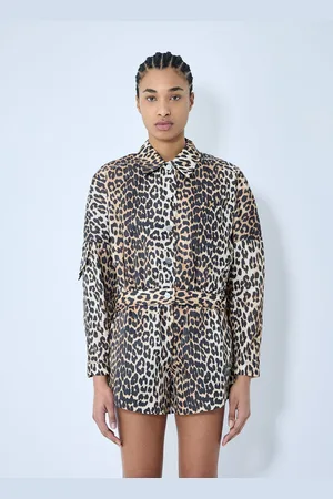 Ganni Duchesse Leopard Print Short Jacket - Femme Blousons Fr - 34