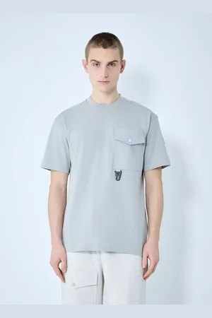 Moncler Logo Motif T-shirt - Homme T-shirts Light Grey S
