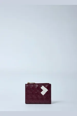 Bottega Veneta Intrecciato Small Bi-fold Wallet - Femme Portefeuilles & Porte-cartes Burgundy One Size