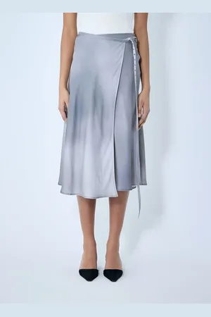 Acne Studios Satin Wrap Skirt - Femme Jupes Grey Fr - 40