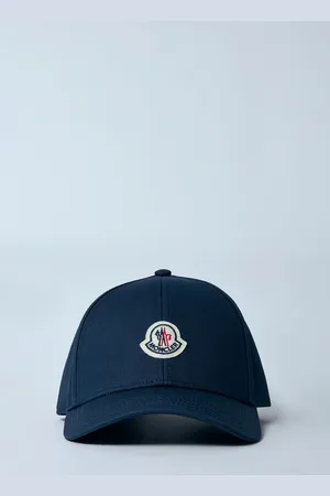 Moncler Logo Motif Baseball Cap - Homme Chapeaux Navy One Size