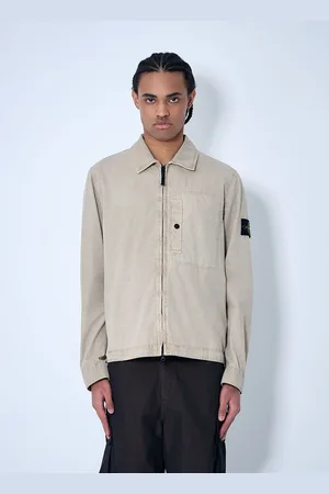 Stone Island Compass Patch Chemise- Homme Chemises Beige Xxxl