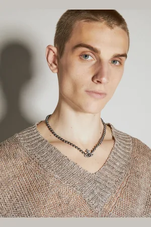Vivienne Westwood Olympia Pearl Necklace - Homme Bijoux Grey One Size