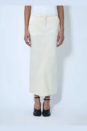 Totême Cotton-blend Midi Skirt - Femme Jupes Beige Fr - 36