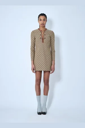 Gucci Gg Canvas Dress - Femme Robes Beige It - 40