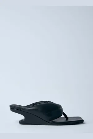 Rick Owens Leather Thong Wedge Sandales- Femme Sandales Eu - 36