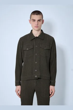 Issey Miyake Pleated Jacket - Homme Blousons Khaki 2