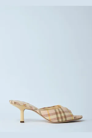Burberry Check Heeled Mules - Femme Talons Yellow Eu - 36