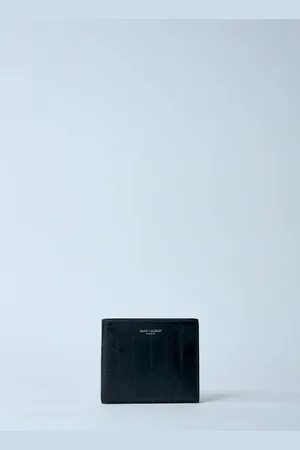 Saint Laurent Leather Logo Motif Bi-fold Wallet - Homme Portefeuilles & Porte-cartes One Size