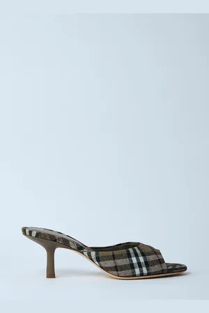 Burberry Check Heeled Mules - Femme Talons Grey Eu - 36