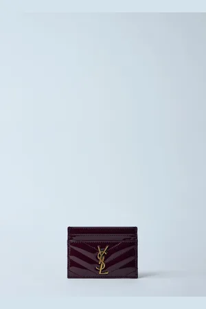 Saint Laurent Logo Plaque Leather Cardholder - Femme Portefeuilles & Porte-cartes One Size