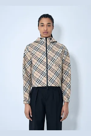 Burberry Check Jacket - Femme Blousons Beige M