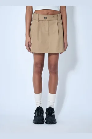 Moncler Pleated Mini Skirt - Femme Jupes Beige It - 40
