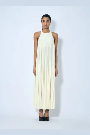 Sportmax Pleated Jersey Dress - Femme Robes Yellow Xs
