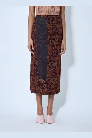 DRIES VAN NOTEN Silk-blend Wrap Skirt - Femme Jupes Dark Fr - 36