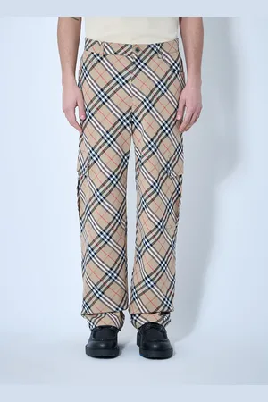 Burberry Check Linen-blend Pantalon - Homme Pantalons Beige Eu - 50