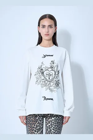 Ganni Logo Motif T-shirt - Femme T-shirts S