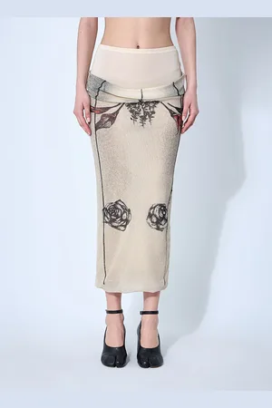 Jean Paul Gaultier Double Layer Mesh Skirt - Femme Jupes Ecru L