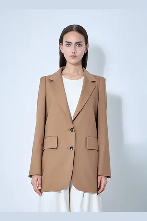 Max Mara Single-breasted Blazer - Femme Blazers Beige Uk - 04