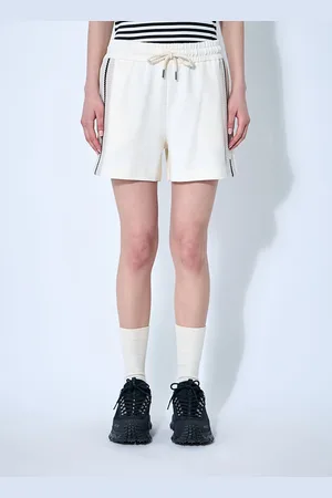 Moncler Logo Patch Track Shorts - Femme Shorts Beige Xs
