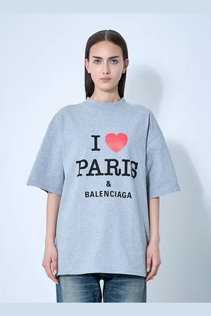 Balenciaga I Love Paris T-shirt - Femme T-shirts Grey Xs