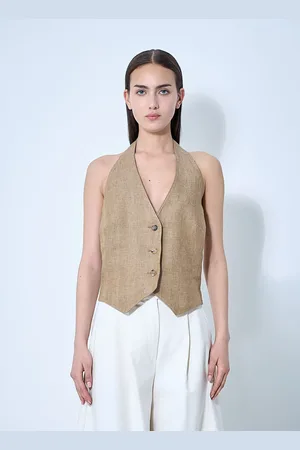 Max Mara Sauro Halterneck Waistcoat - Femme Hauts It - 38